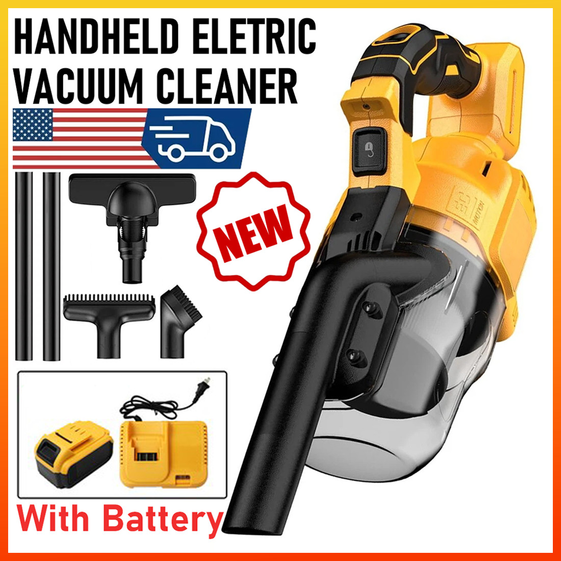 Cordless Vacuum Cleaner with 20V Battery 5 in 1 Handheld Electric Vacuum Cleaner