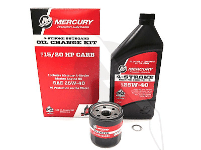 Mercury Marine Outboard 4 Stroke Engine Oil Change Kit 15/20 hp Fluid & Filter