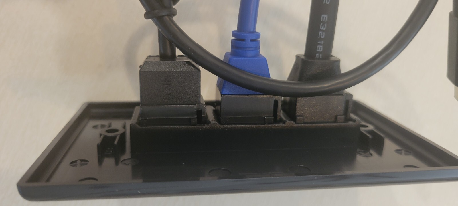 Black 3Ports HDMI USB3.0 & USB-C Keystone Wall Plate Modular Faceplate USA stock