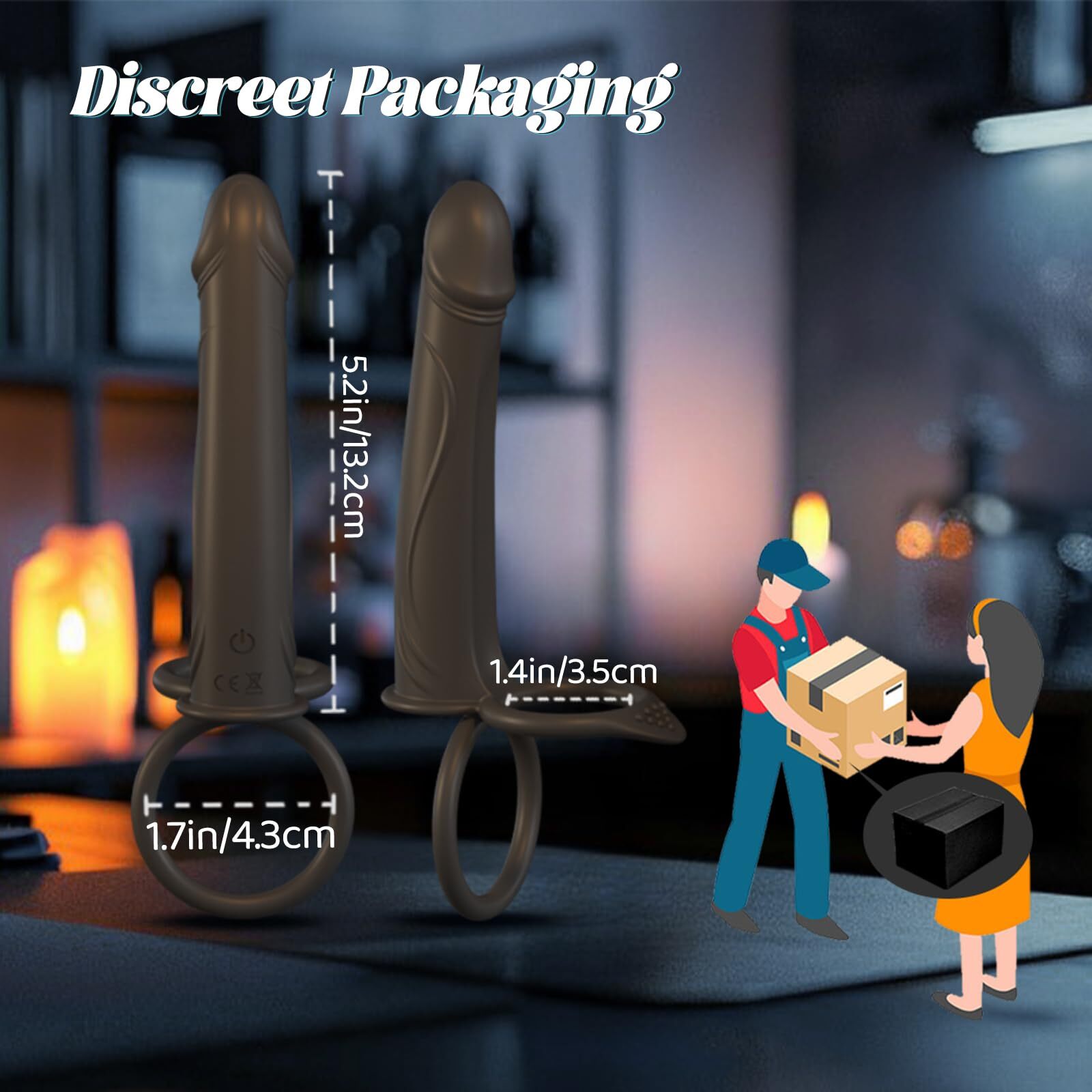 Men Penis Cock Ring Vibrator G spot Dildo Massager Sex Toys For Women Couple