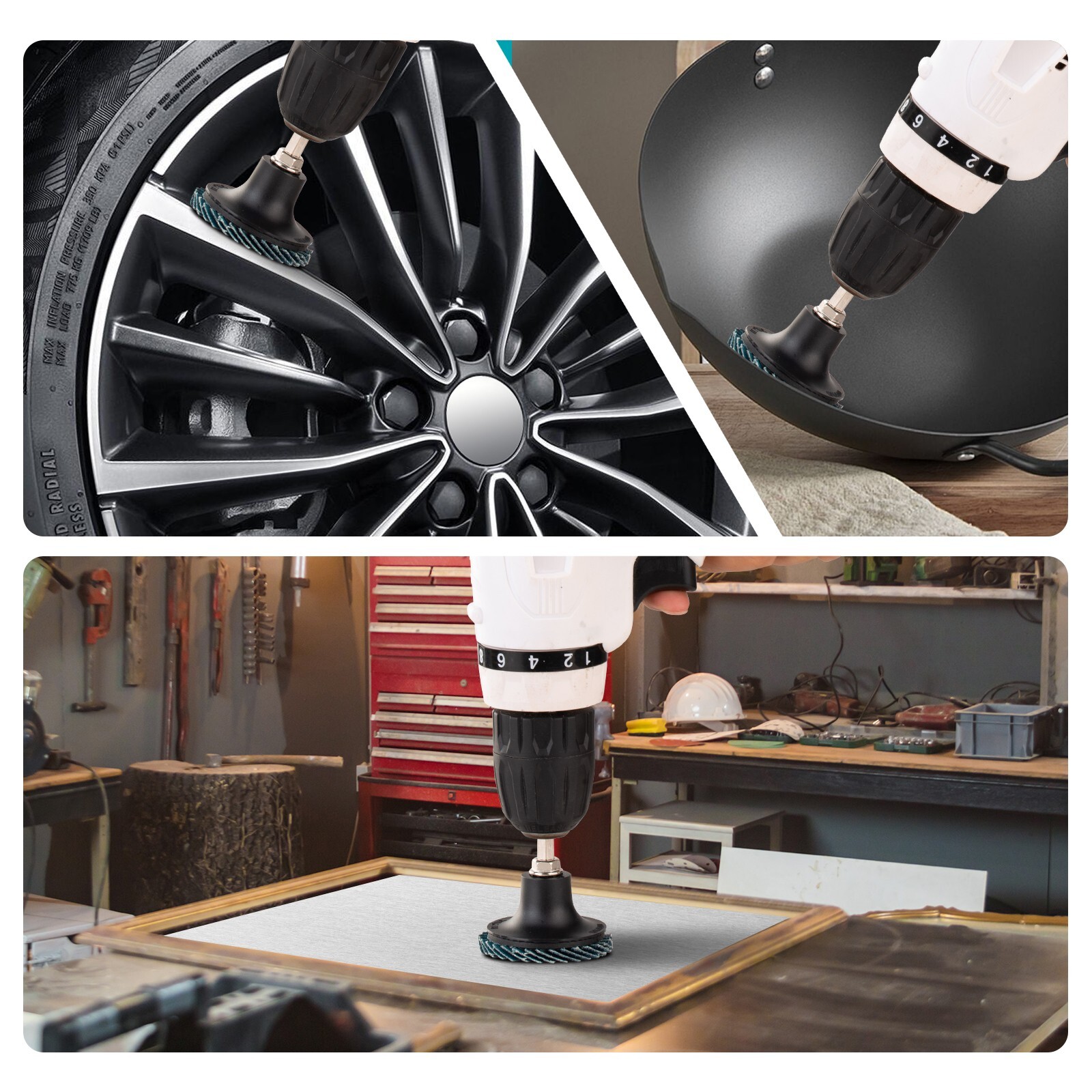 50 PCS 2 Inch Flap Disc for Die Grinder Sanding Disc & Holder, 36/60/80/120 Grit