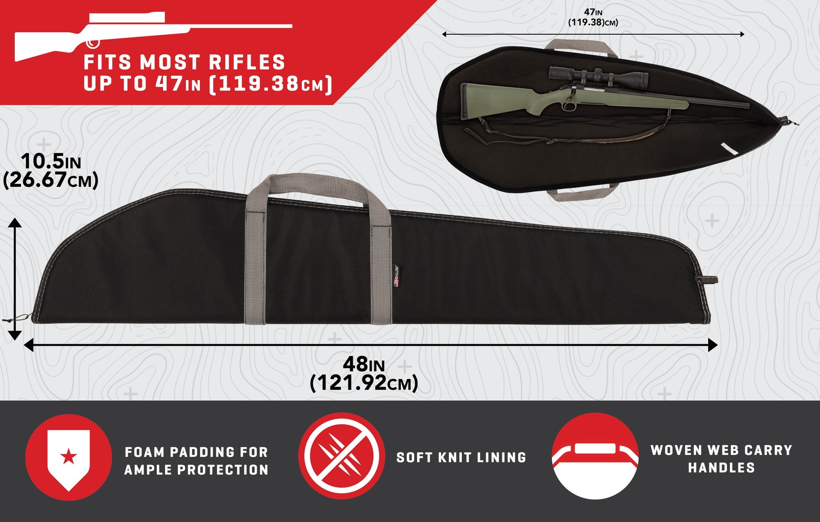 Allen Company 46 Inch Eldorado Firearm Case, Black