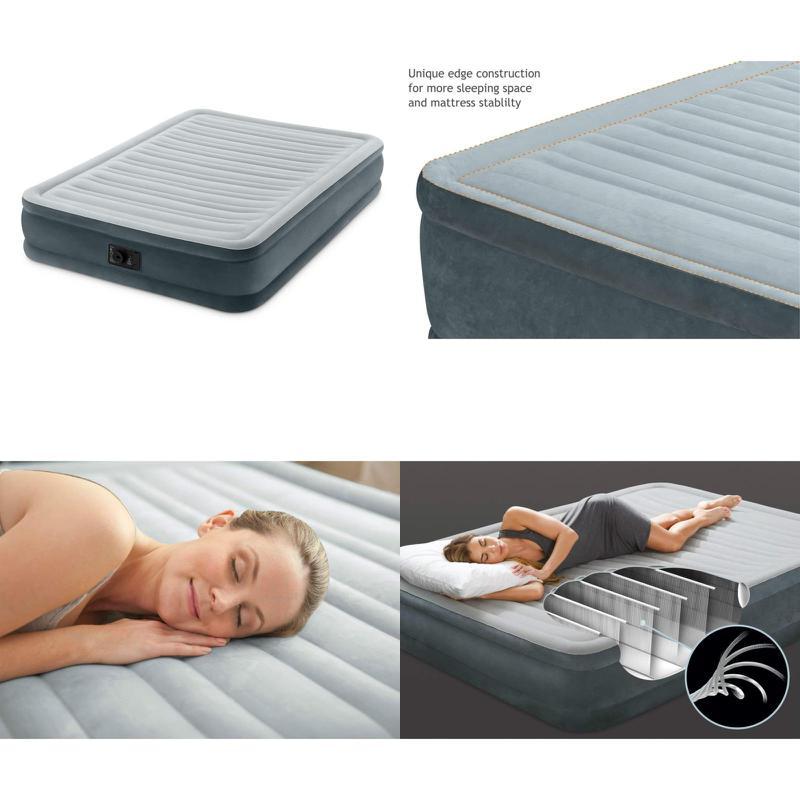 Intex Dura-Beam Deluxe Comfort Plush Airbed Series with Internal Pump (2021 Mode