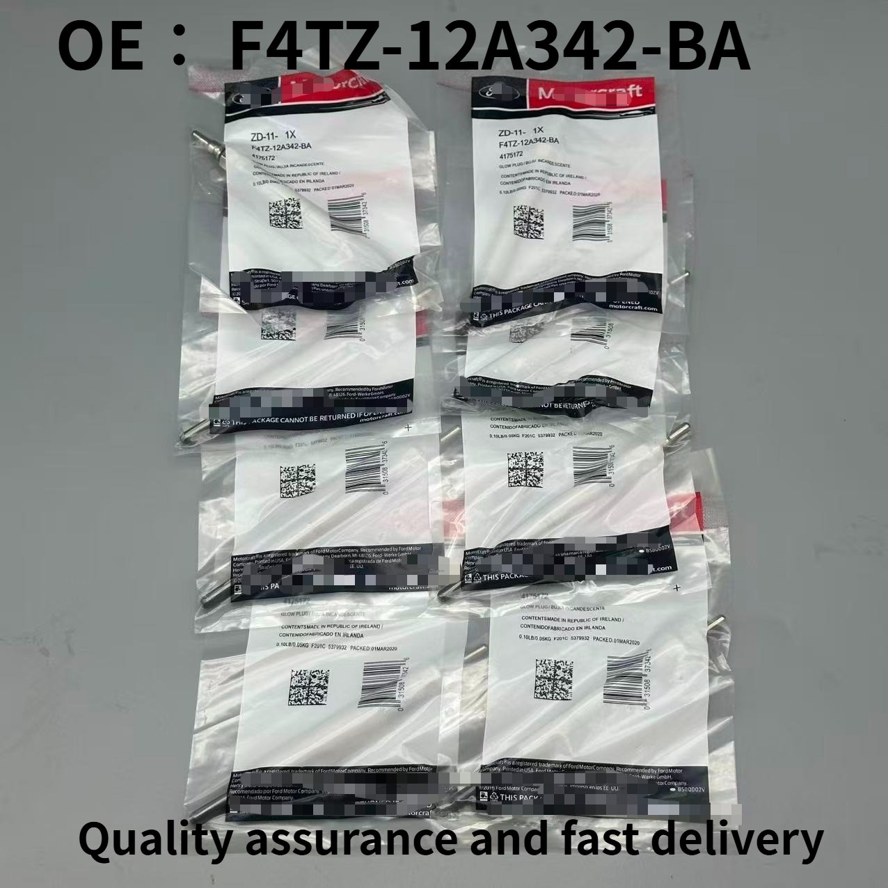 1994–2003 7.3L Powerstroke Glow Plugs Set 8 OEM Motorcraft ZD-30 /F4TZ-12A342-BA