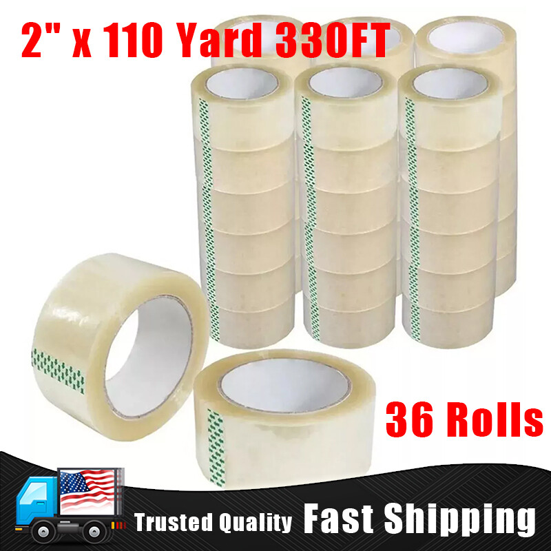 36 Rolls Shipping Packaging Box Packing Sealing Tape 2 mil 2" x 110 Yard 330FT