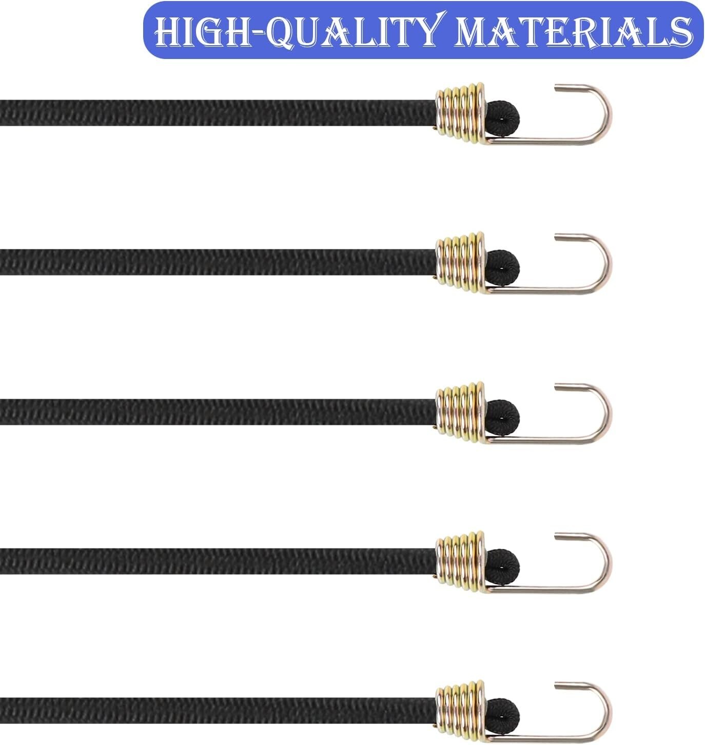 15 Pack Heavy Duty Bungee Cords with Hooks 10 Inch Mini Rubber Bungee Cord Elast
