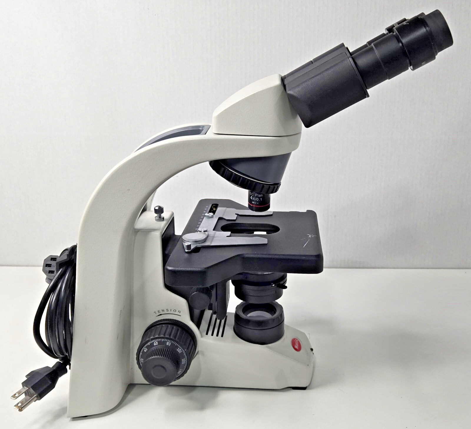 Motic BA210E LED Compound Binocular Microscope with 4X/0.10 Objective Tested