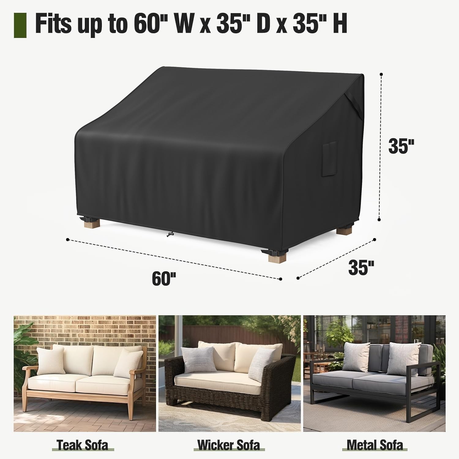 Heavy Duty Outdoor Patio Furniture Cover Protector Waterproof 2-3 Seater Cover