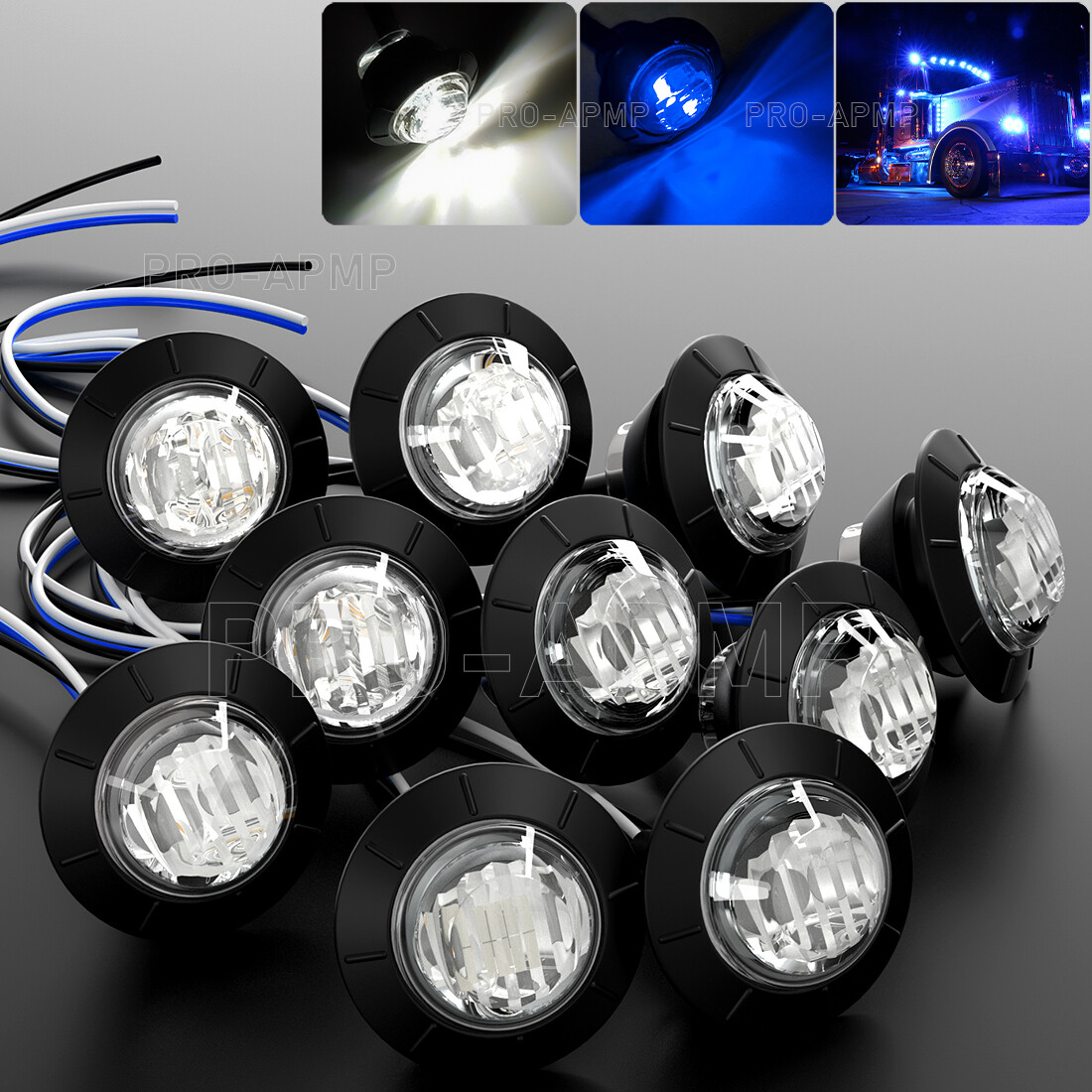10x Marine Boat LED Deck Courtesy Lights Stern Transom Light 12V White+Blue