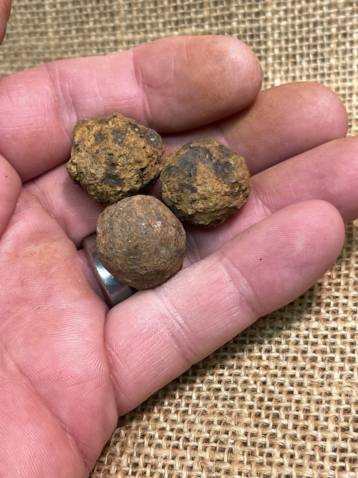 Dug Civil War Artillery Three Iron Balls Canister Shot Allatoona Pass Georgia