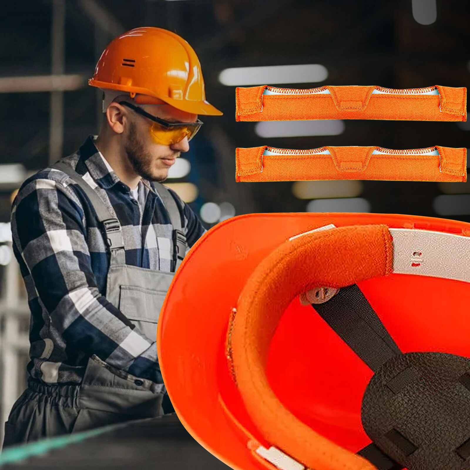 4PCS Hard Hat Sweatband Washable Reusable Sweat Bands for Hard Hats Replacement