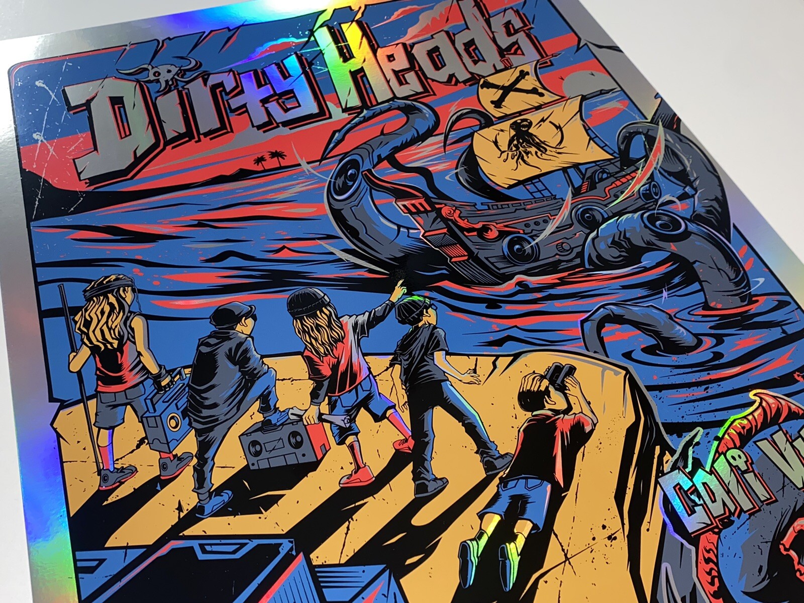 Dirty Heads Poster Cali Vibes 2/18/23 Rainbow Foil Silkscreen Official S/N X/10!