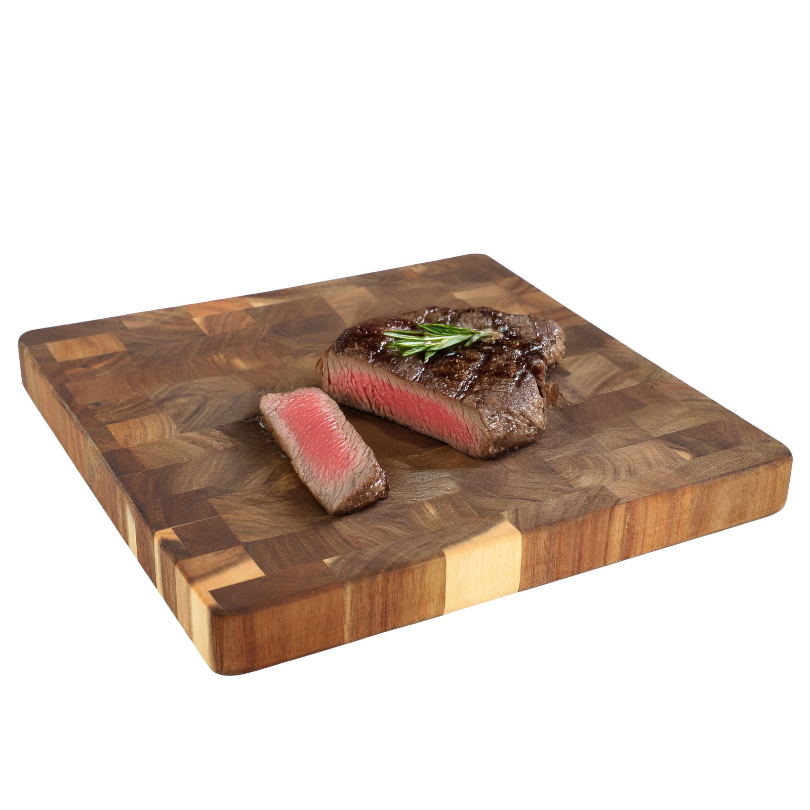 MegaChef 13.75" Acacia Wood Cutting Board Thick Square Durable Chopping Block