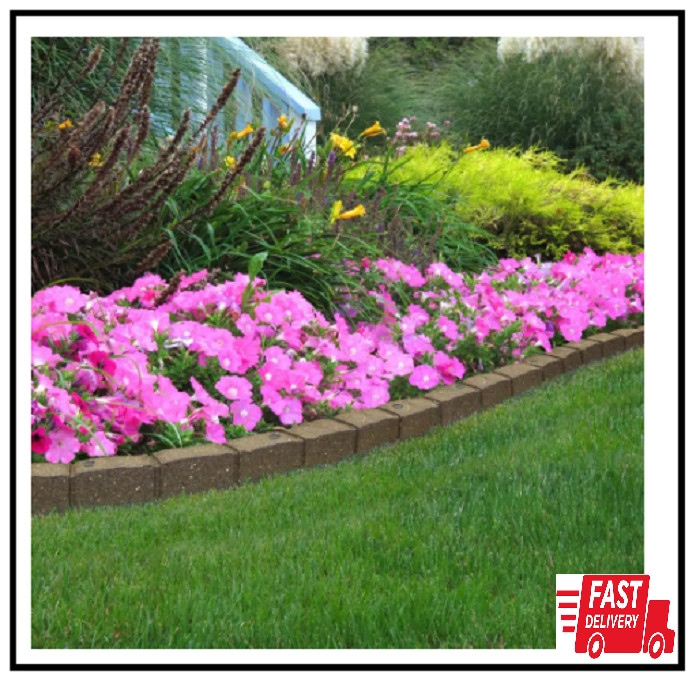 4 ft. Roman Stone Rubber Garden Edging - Earth Tone Landscape Border