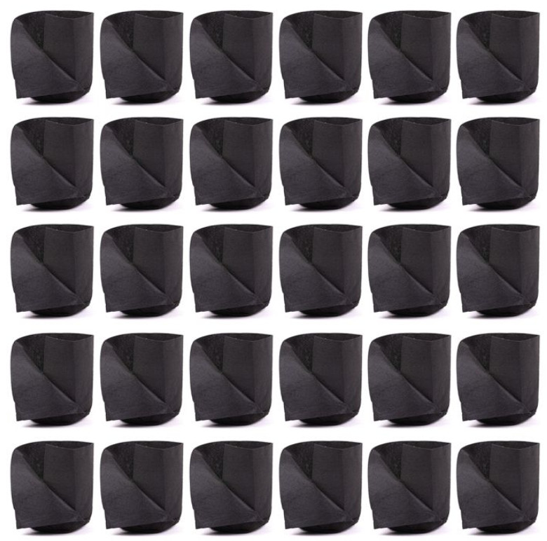 30 Basic 1/2-Gallon Basic Transplanter Grow Bags/Fabric Pots Black 6H x 5D