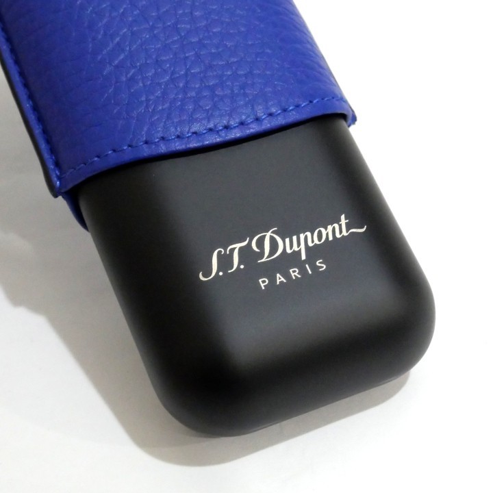 S.T.Dupont 183161 Double 2 Tube Cigar Case / Cigar Holder Ocean & Matte BlackNEW