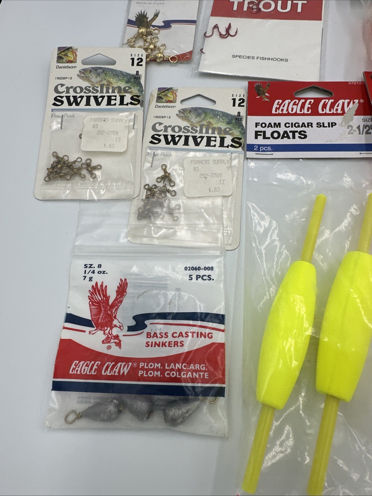 Fishing Tackle Lot Floats Swivels Hooks Sinkers Eagle Claw Trout Panfish