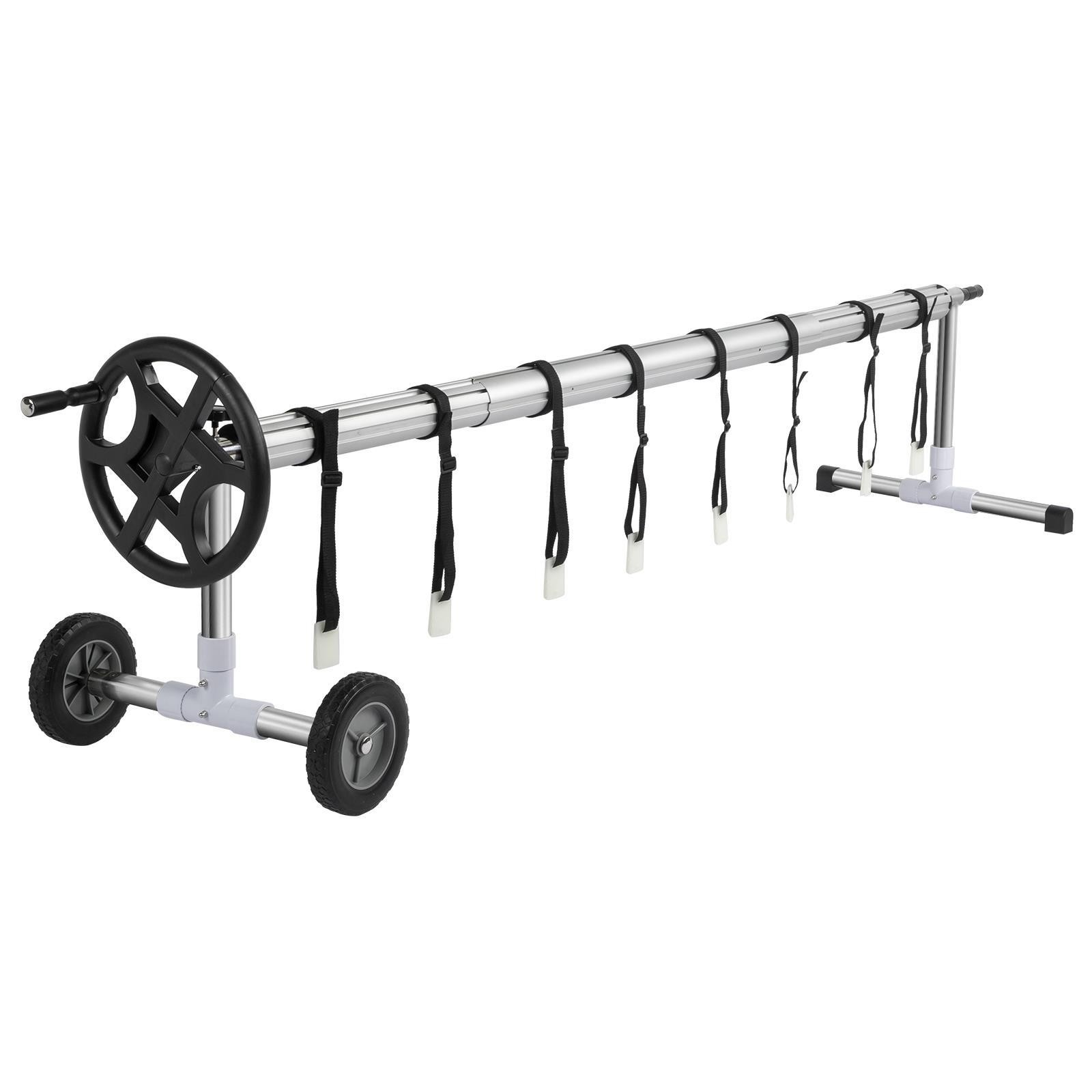 18Feet Stainless Steel Solar Cover Reel for Above Ground Swimming Pools Up Black