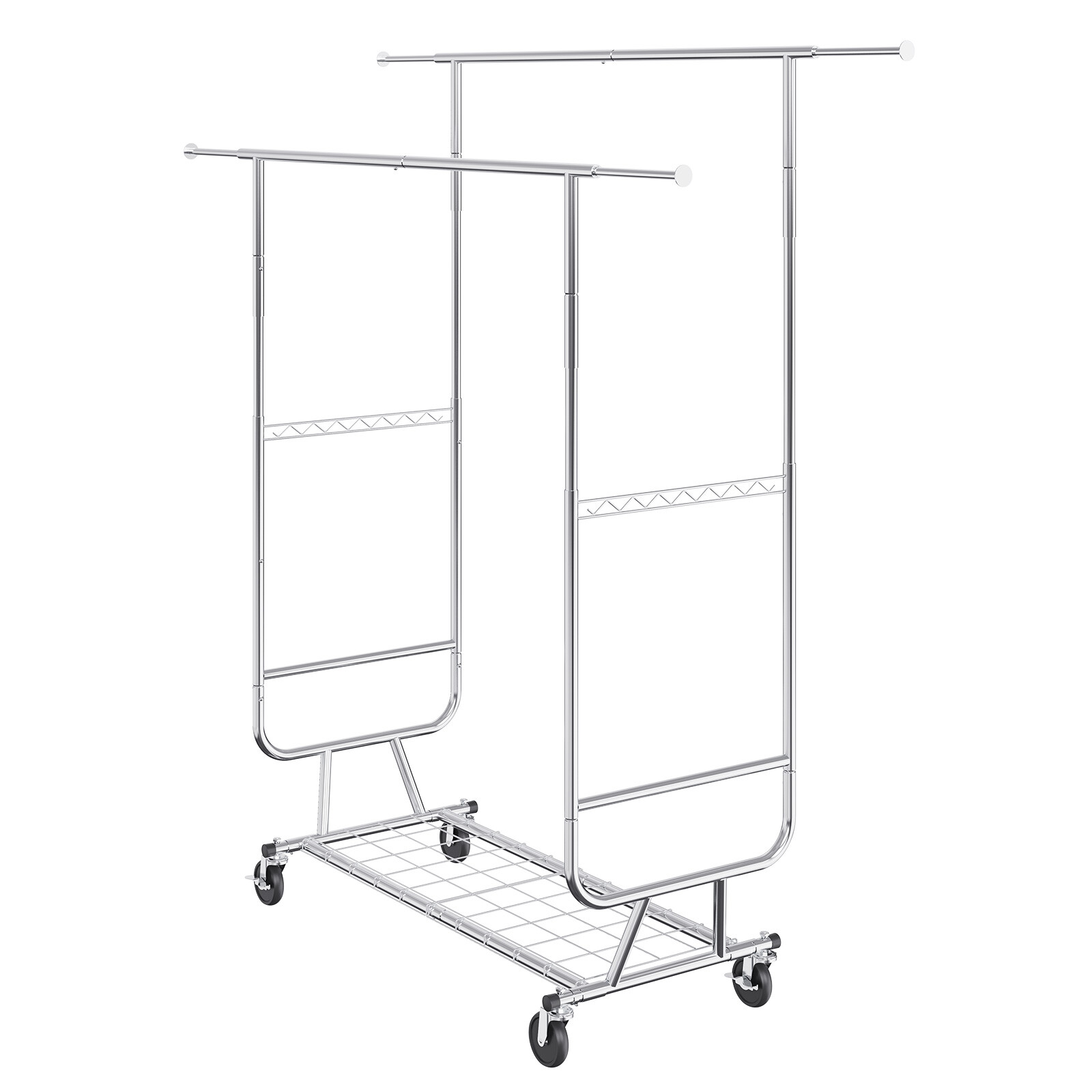VEVOR Clothes Rack Heavy Duty Clothing Garment Rack Double Hanging Rod 600 lbs