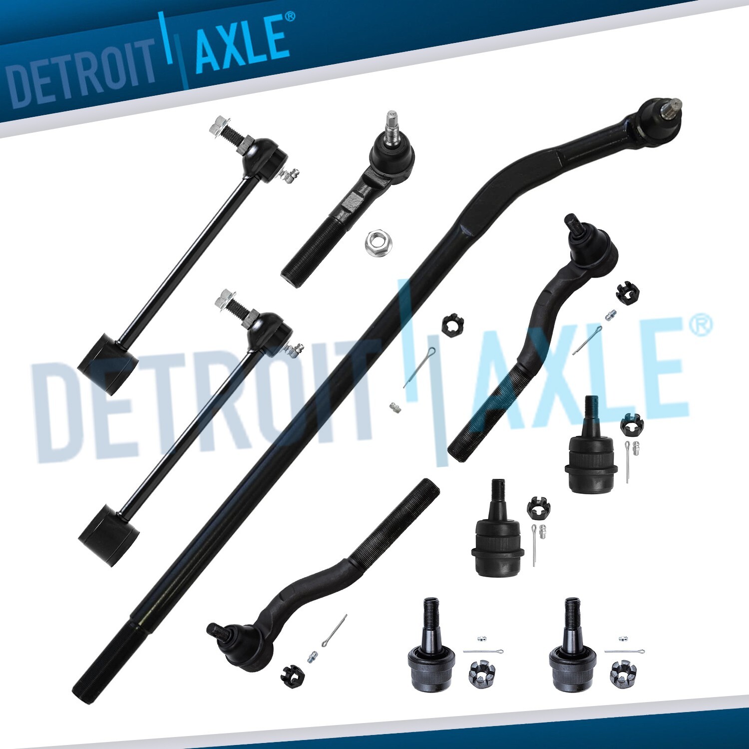For 2007-2017 Jeep Wrangler Front Inner Outer Tie Rods Upper Lower Ball Joints