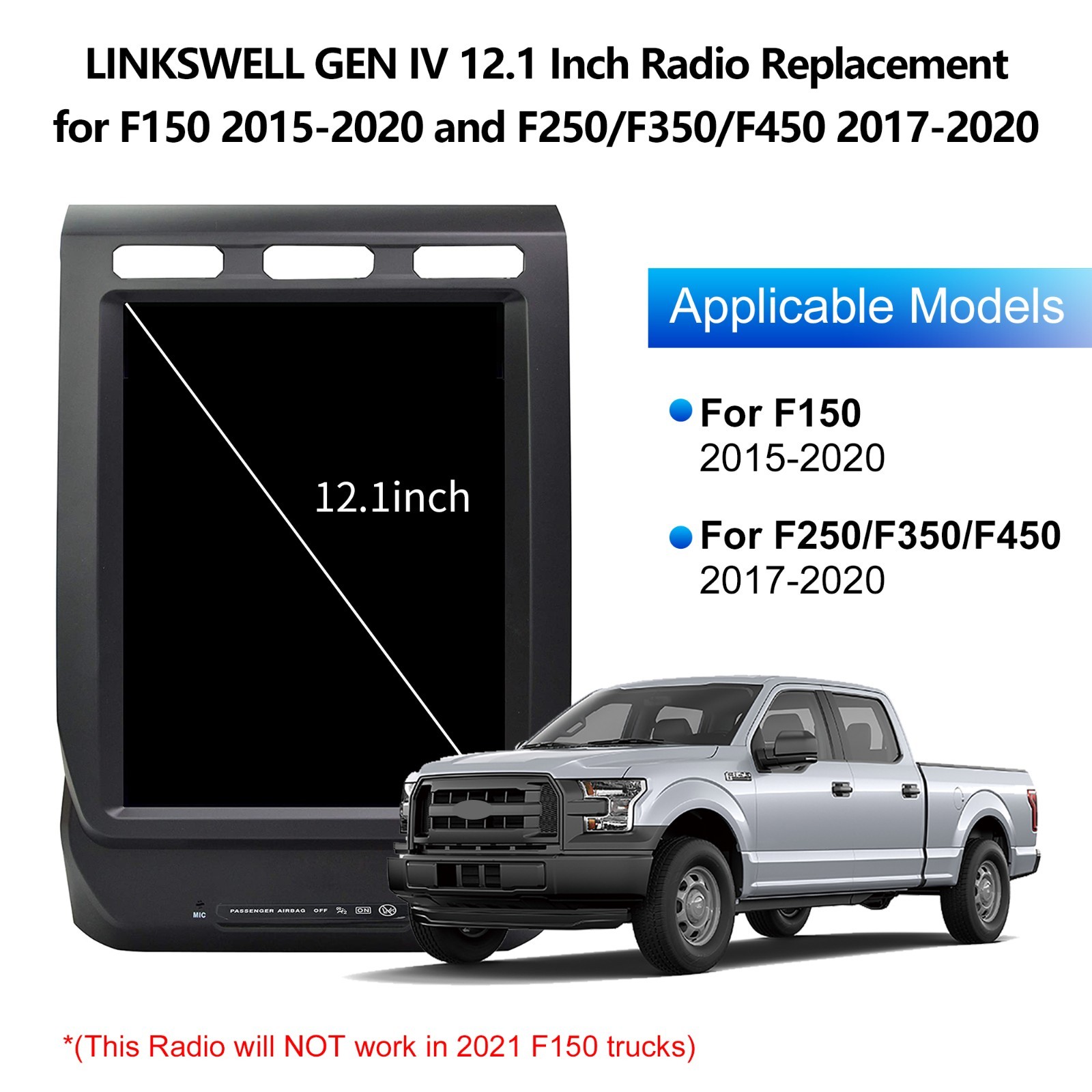 LINKSWELL GEN 4 Car Radio Stereo for Ford F-150 2015-2020 Super Duty 2017-2022