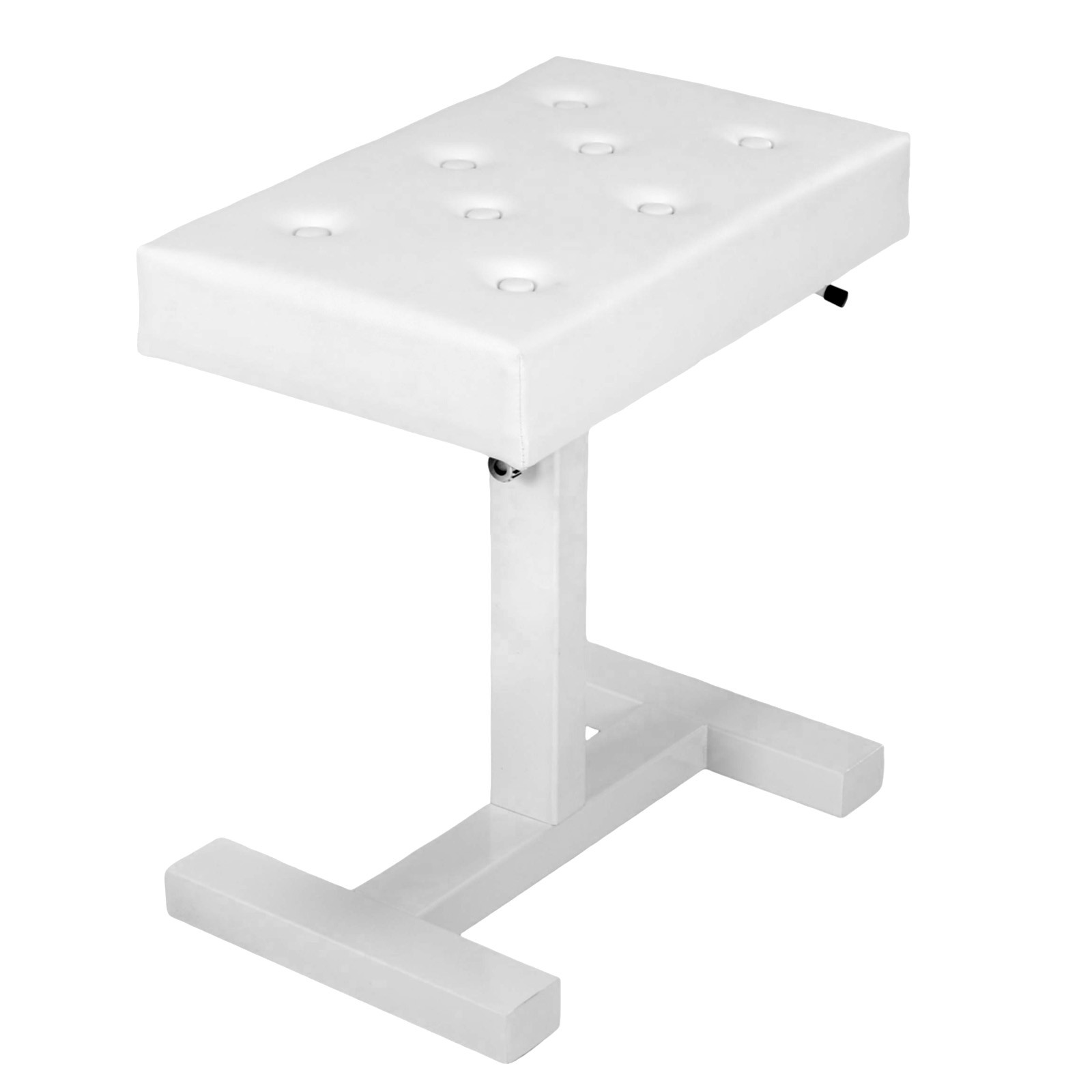 Hydraulic Lifting Piano Bench Height Adjustable Keyboard Bench Seat Stool(White)