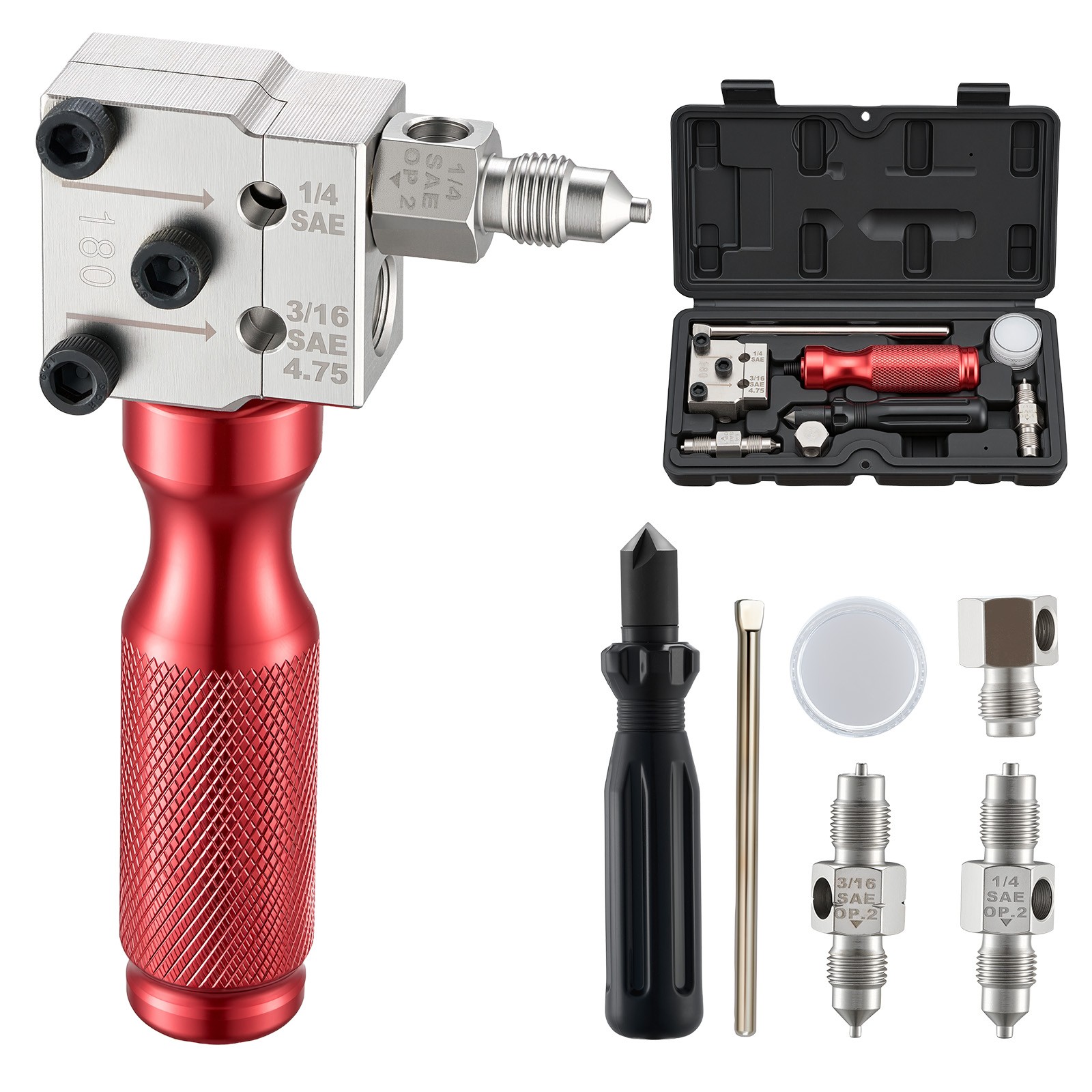 VEVOR Brake Line Flaring Tool 45° Single & Double Flare for 3/16" 1/4" Tubing