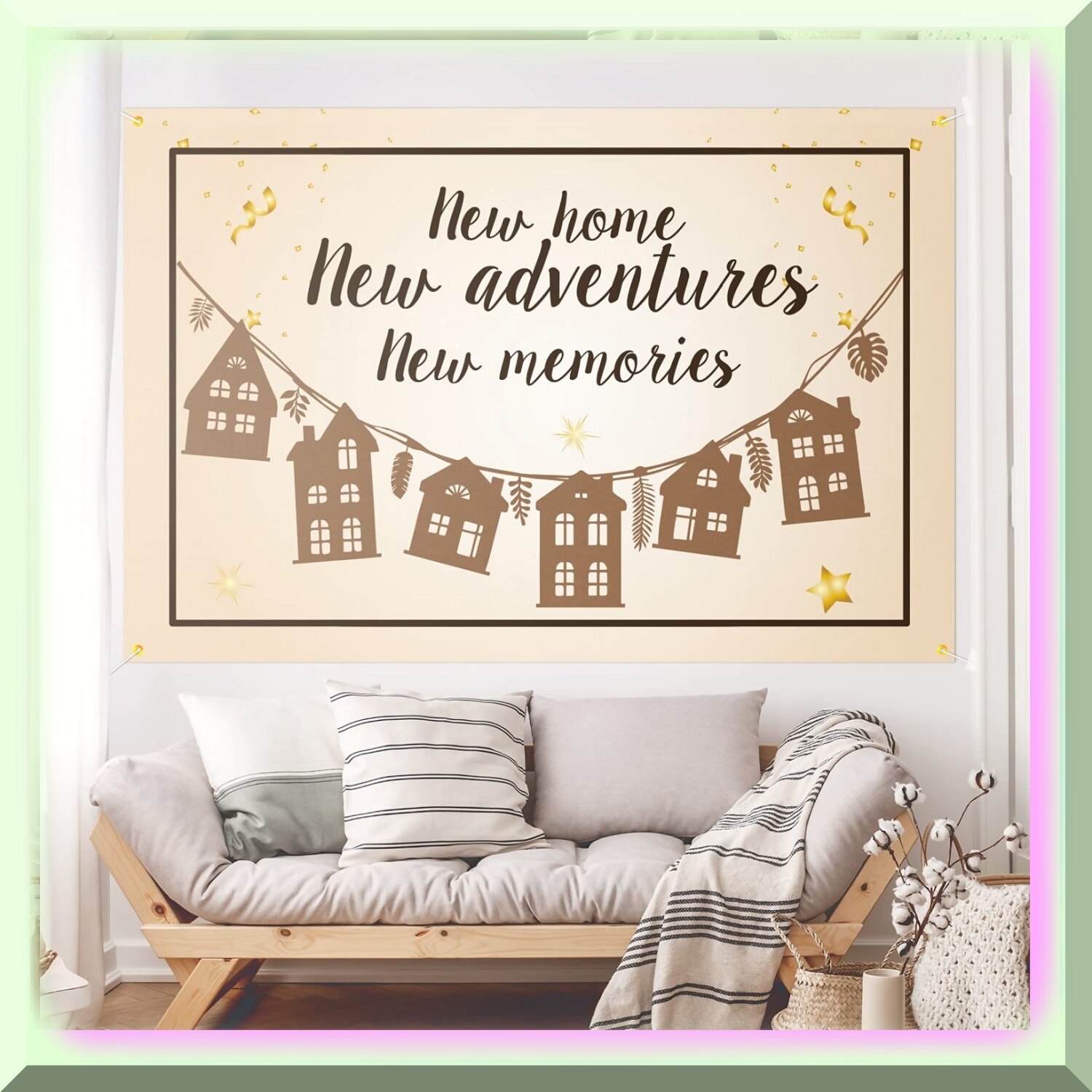 Brown Housewarming Party Backdrop for Memoriescape