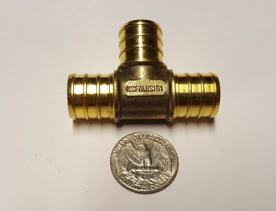 100 Pcs. 3/4" x 3/4" x 3/4" Pex Tee, 3/4 Inch Pex Tee Lead Free Brass 23-2-3=100