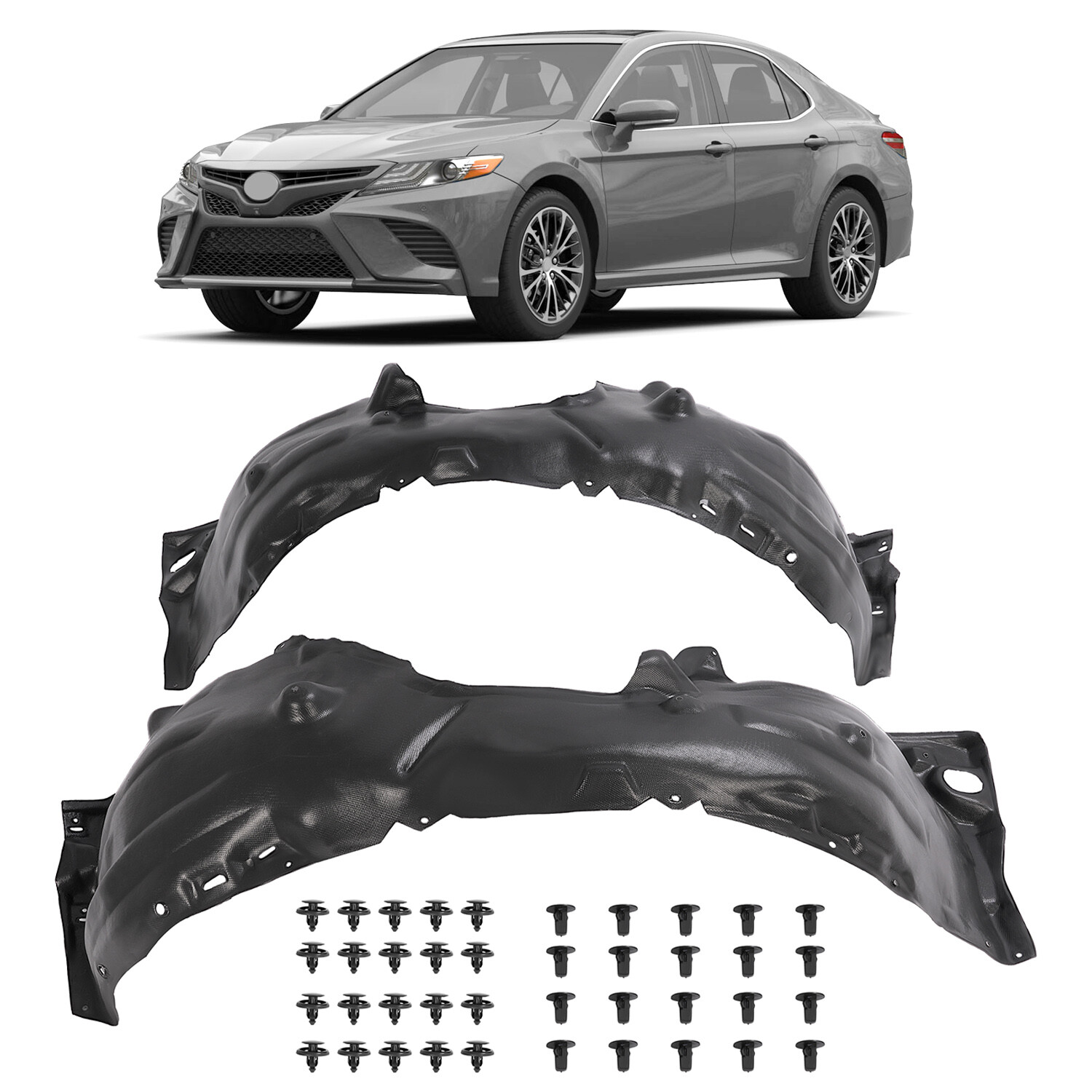 Front Left & Right Side Inner Fender Liner Set For Toyota Camry SE XSE 2018-2024