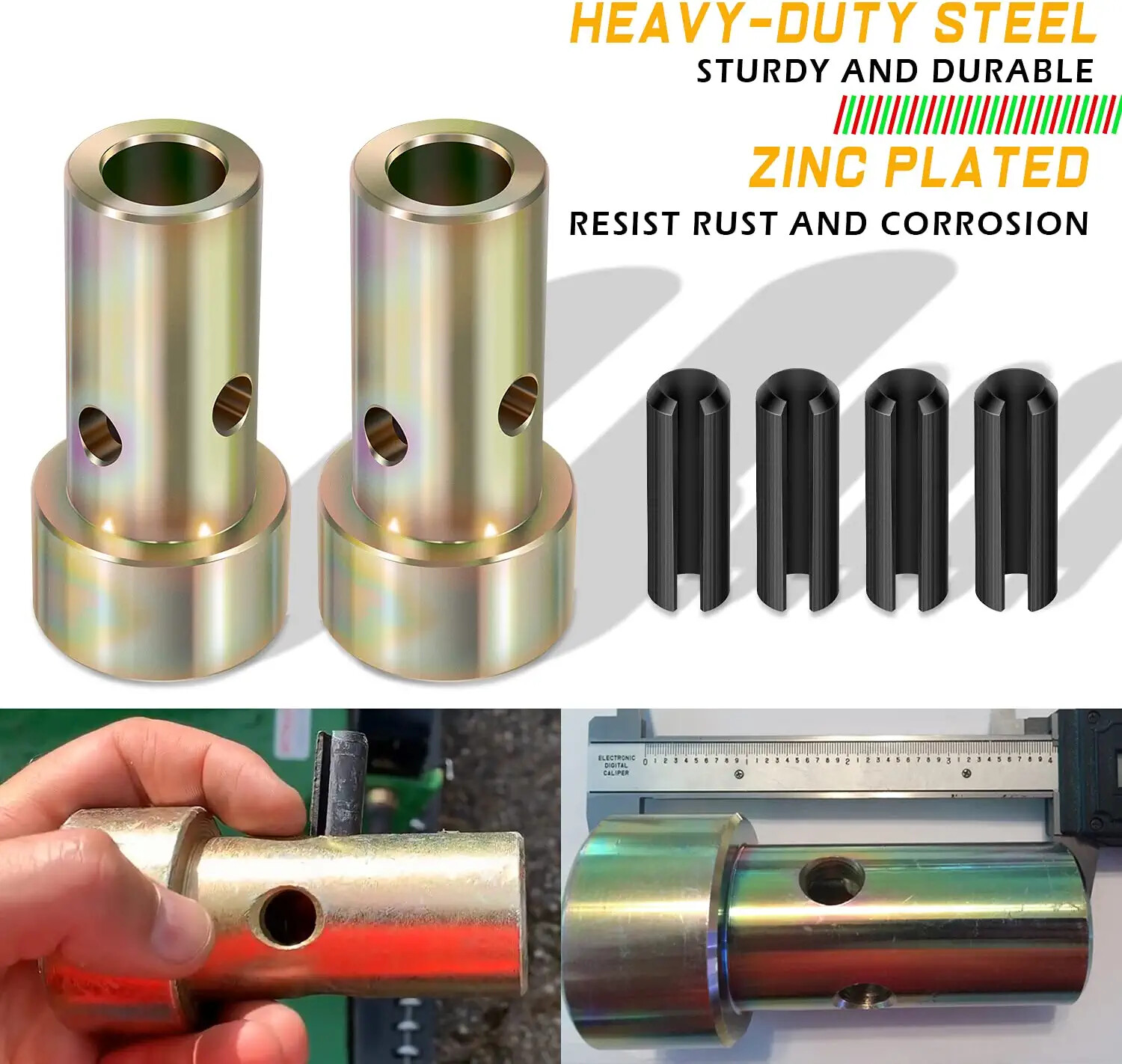 2 Pairs of Cat 1 Quick Hitch Adapter Bushings Set for Category 1 Quick Hitch