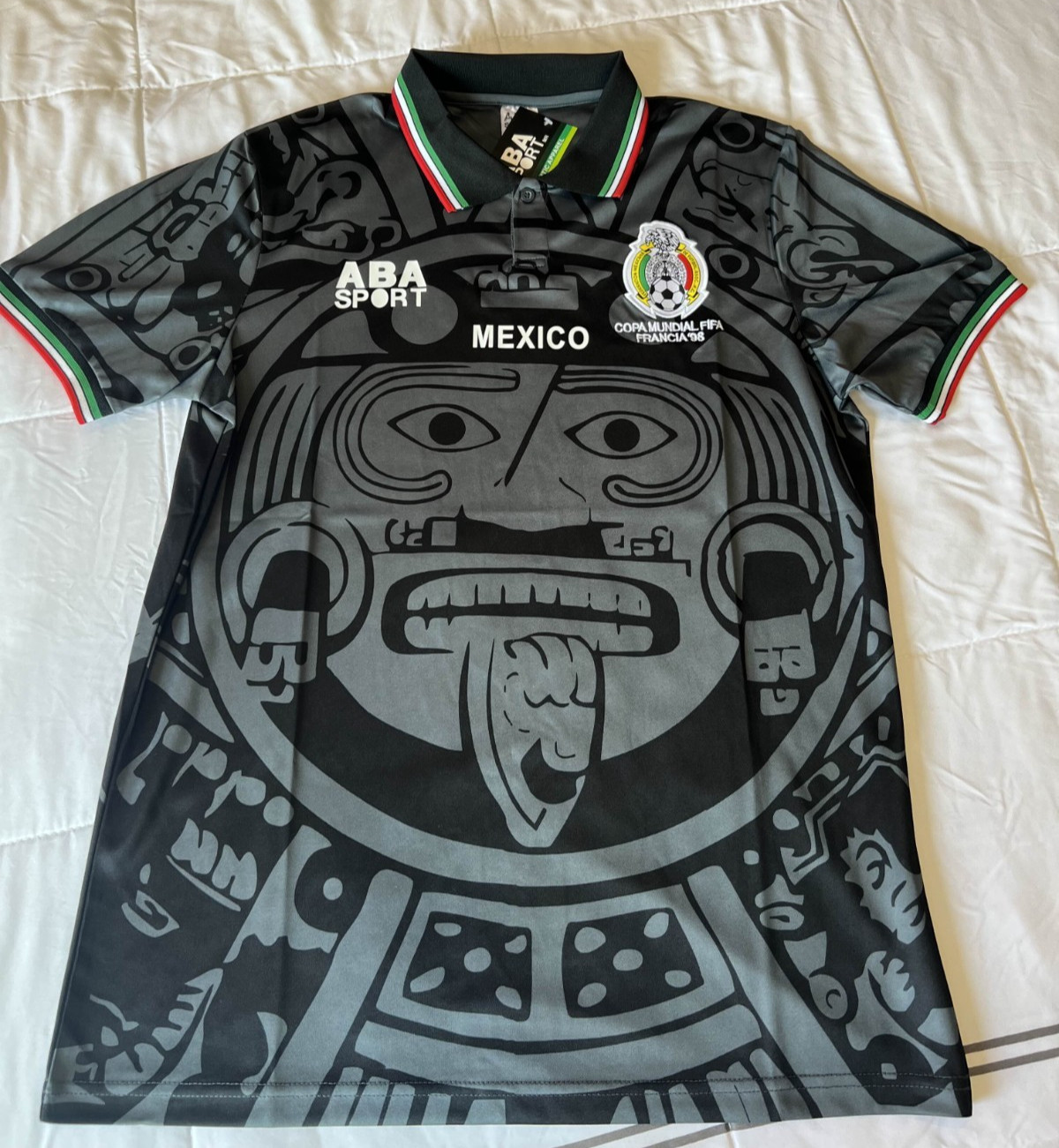 Mexico National Futbol Team 1998 Retro Black Soccer Jersey