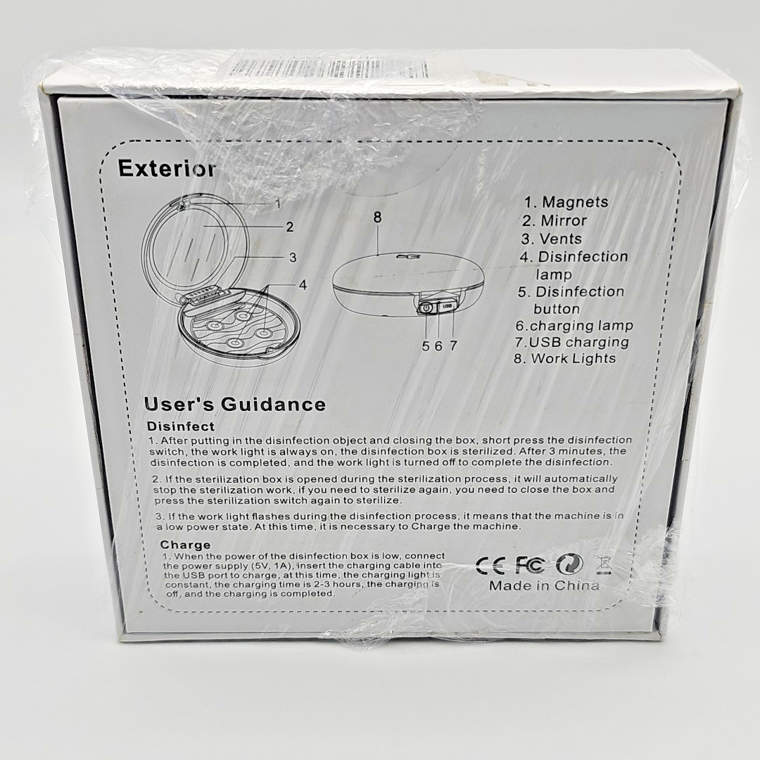 PINK Dental Retainer Case UV Light Sterilizer Storage Box Cleaner Disinfects