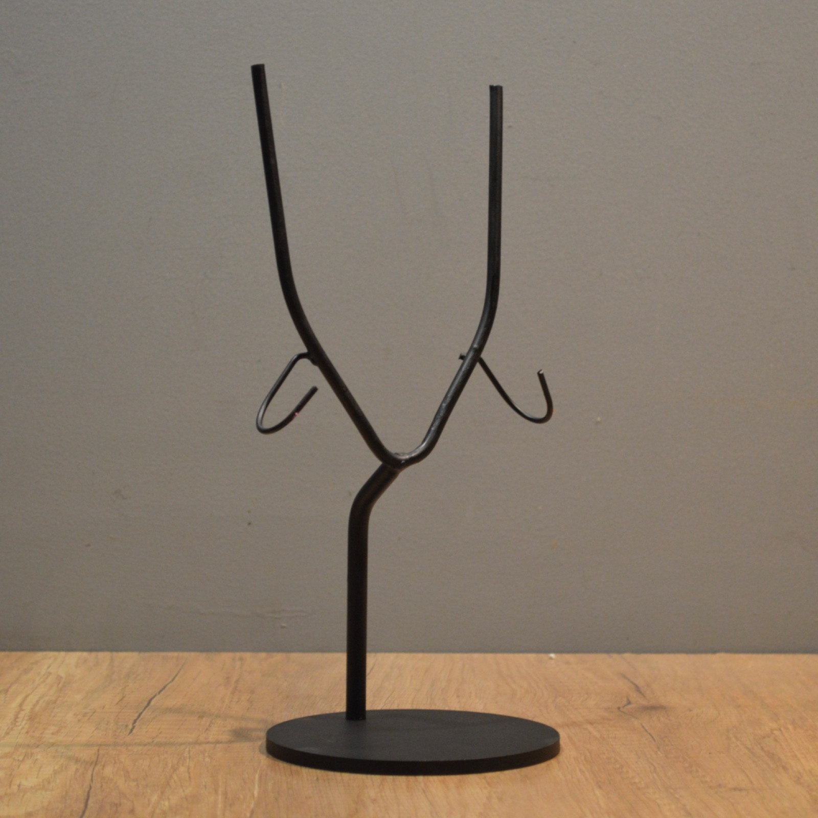 13”high Metal Display Stand for flat masks & other Art objects - 6”base