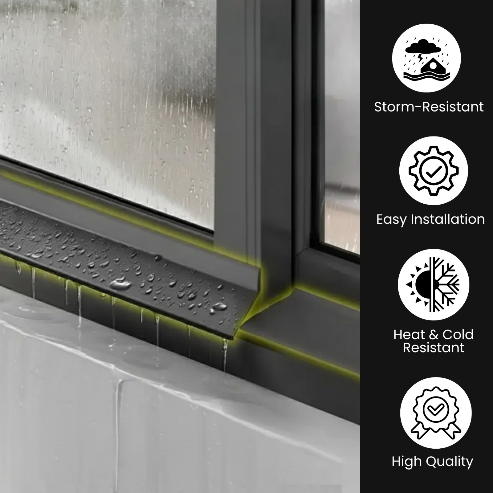 Waterproof Window Weather Bar-Self-Adhesive 135° Angle Seal for Rain Protection