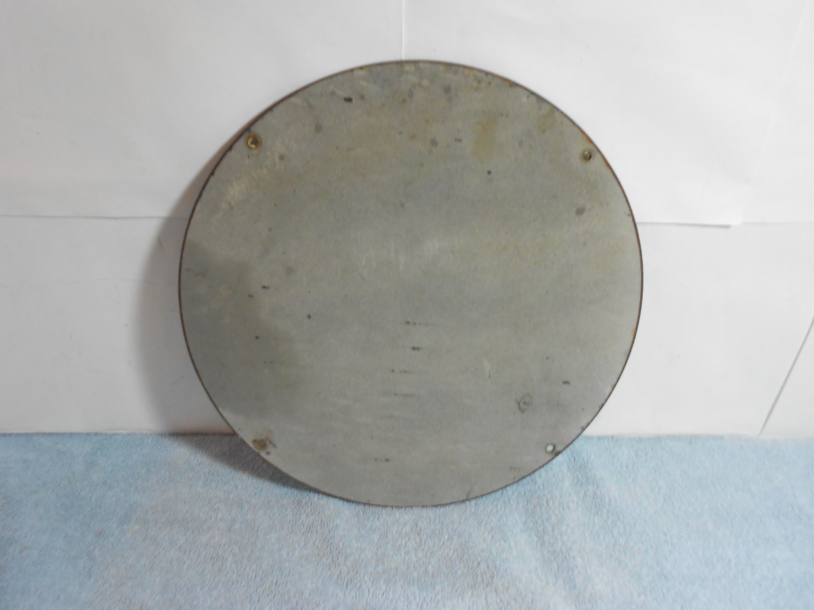 VINTAGE 11 in LAST CHANCE GARAGE ADVERTISING SIGN HEAVY METAL PORCELAIN - 825 B