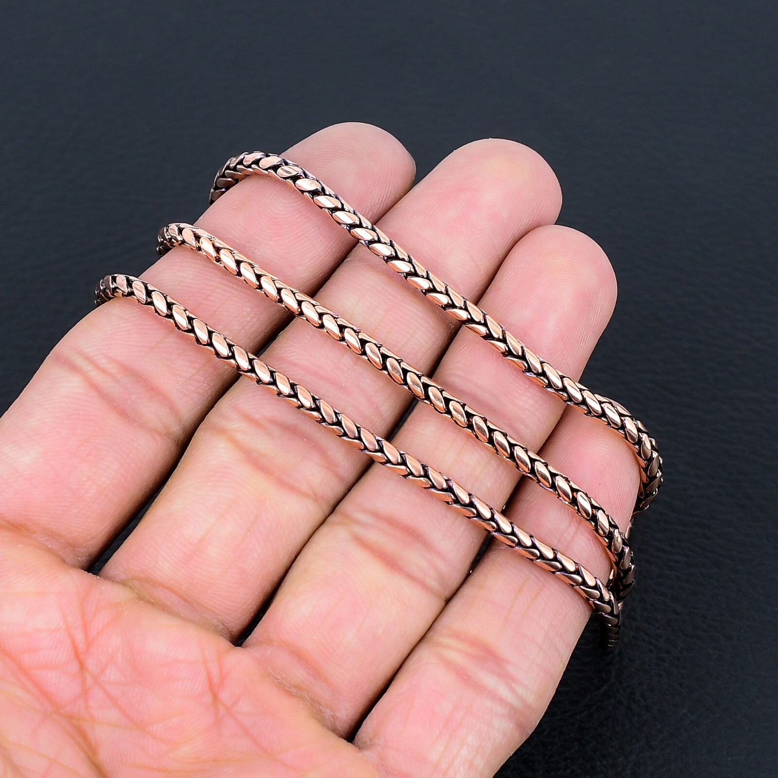 100% Pure Oxidize Copper Wheat Viking jewelry Copper Chain Necklace RJ-001