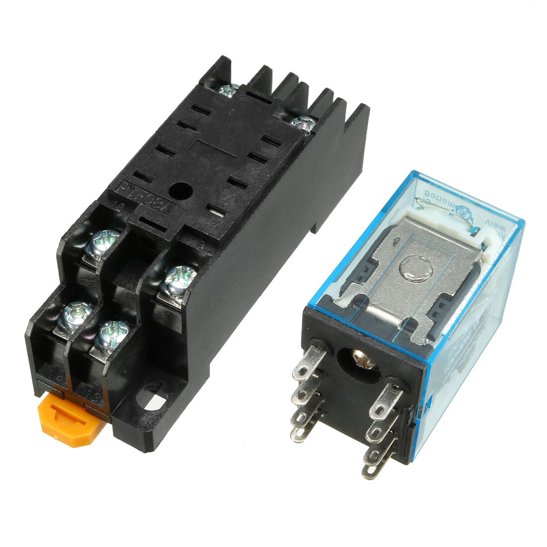 3 x DC 12V Coil Voltage 35mm DIN Rail DPDT 8Pins Electromagnetic Power Relay