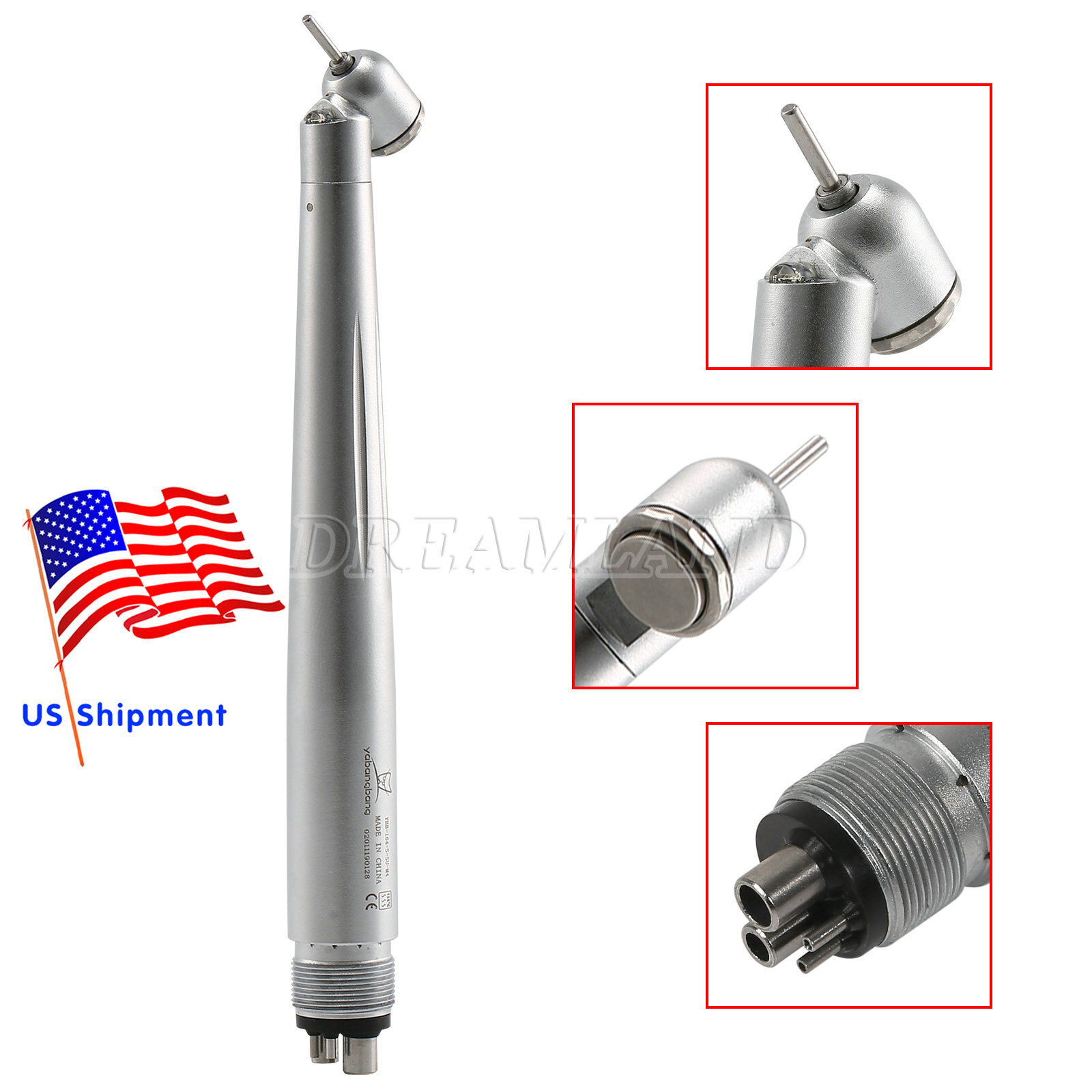 Dental 45 Degree Surgical High Speed Handpiece Led E-generator Push Button 4Hole