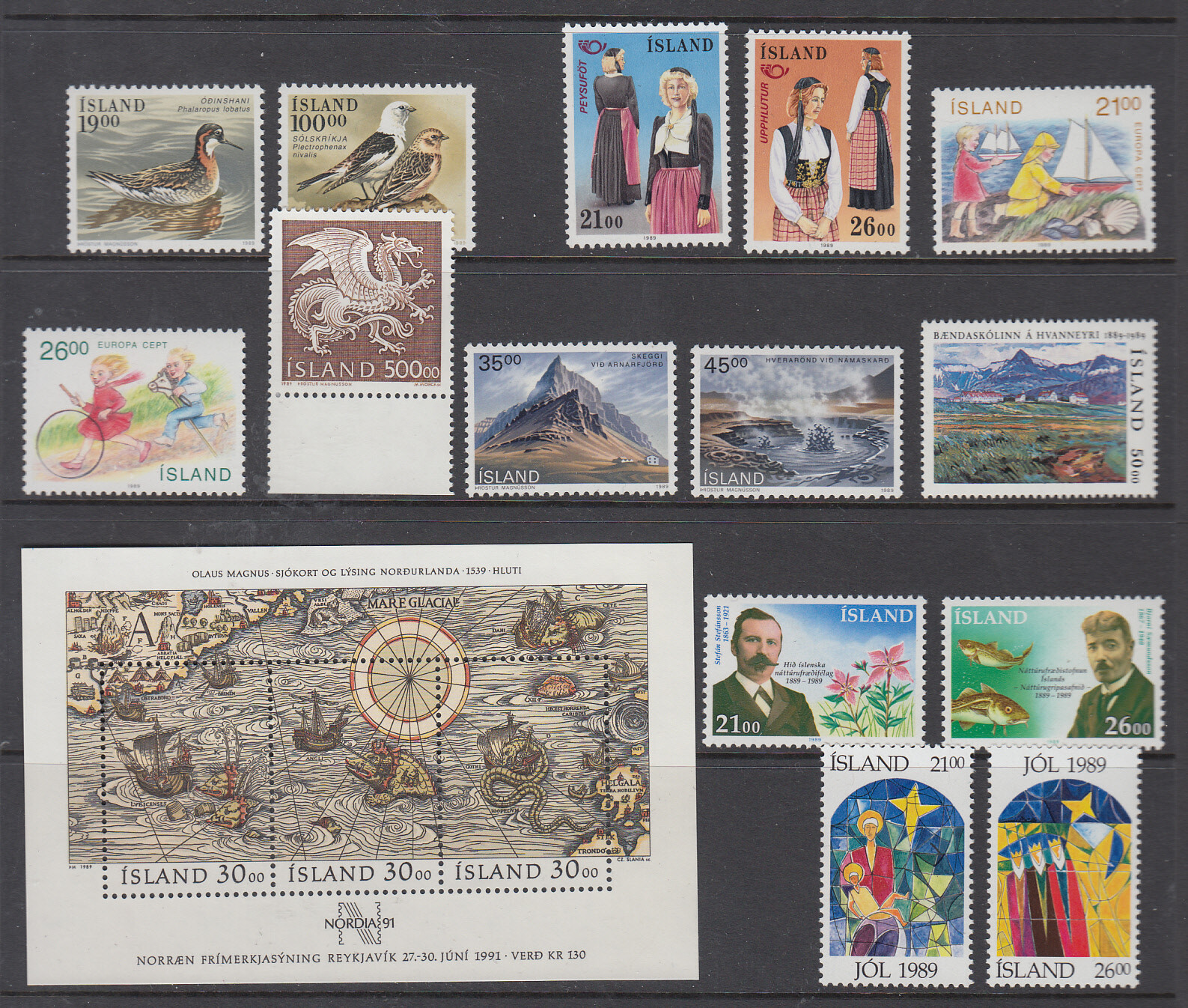 Iceland Complete Year 1989 Mint Never Hinged