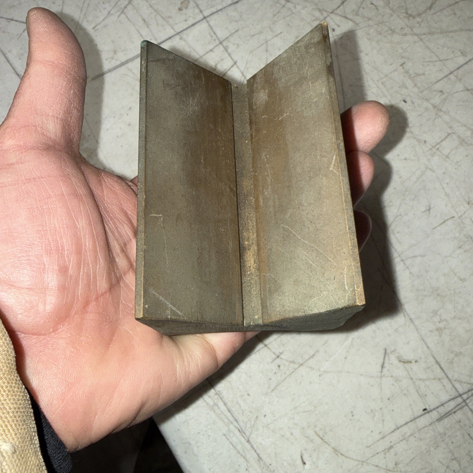 Vintage V-BLOCK 3 3/4” By 2 1/2” Made Of Solid Brass