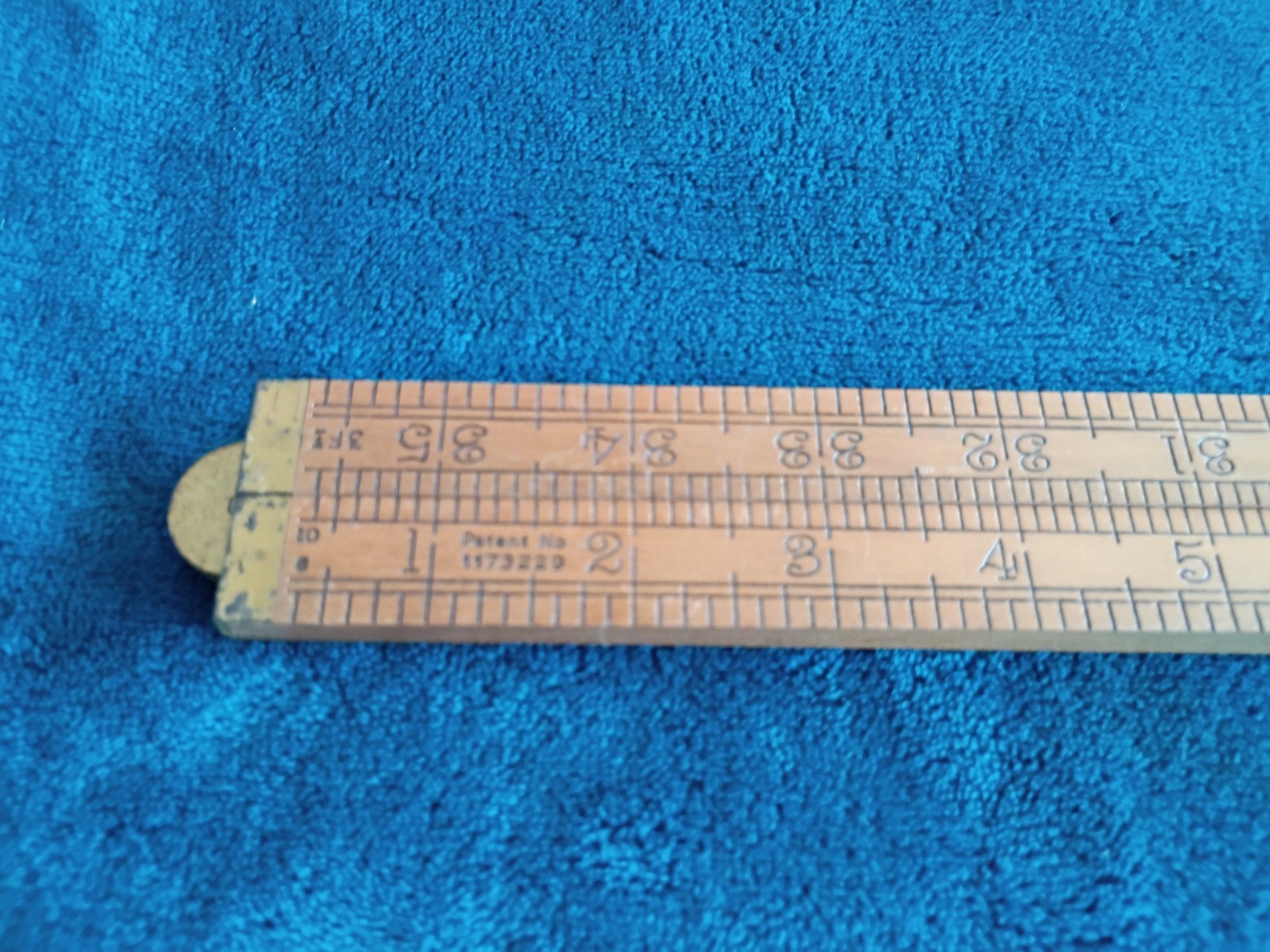 VINTAGE RABONE CHESTERMAN BOXWOOD & BRASS 36 ” FOLDING WOODEN RULE RULER No 1380