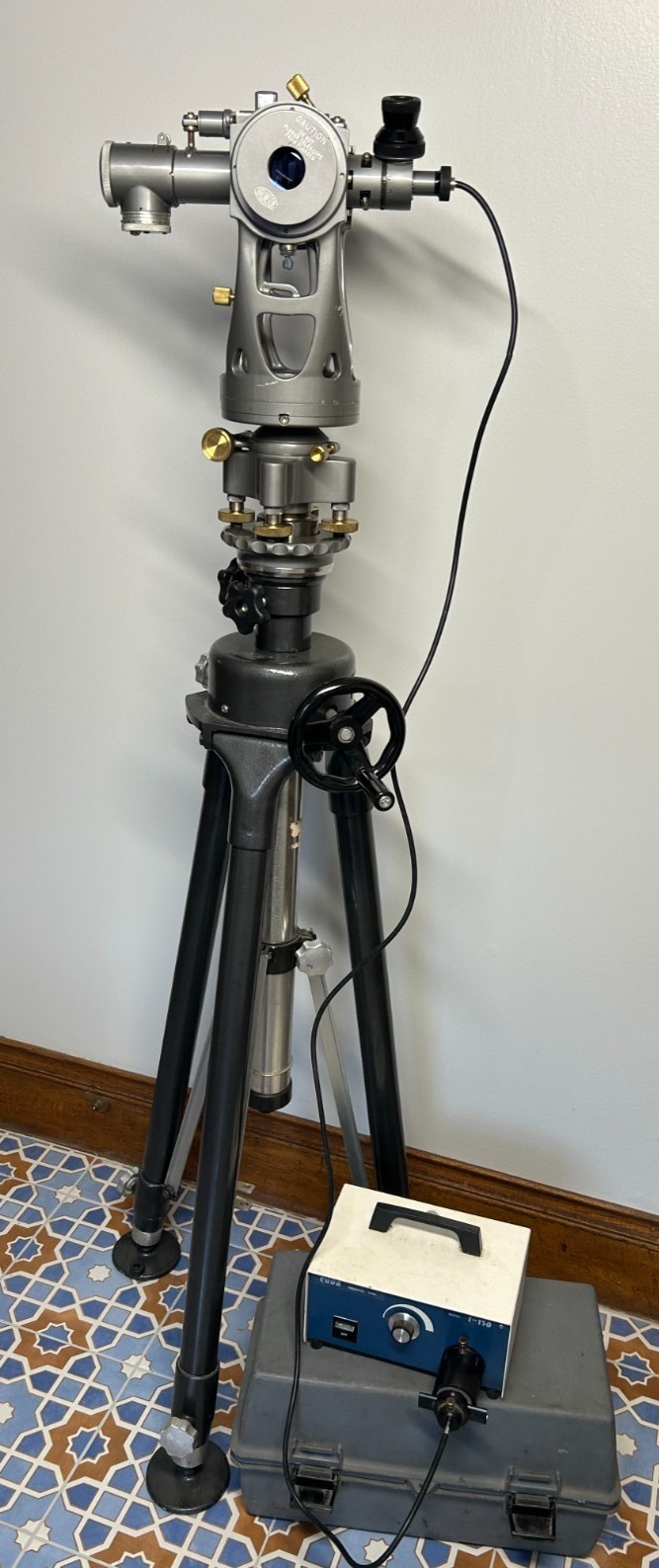 Brunson transit 76-RH with right angle eye piece,light source & tripod