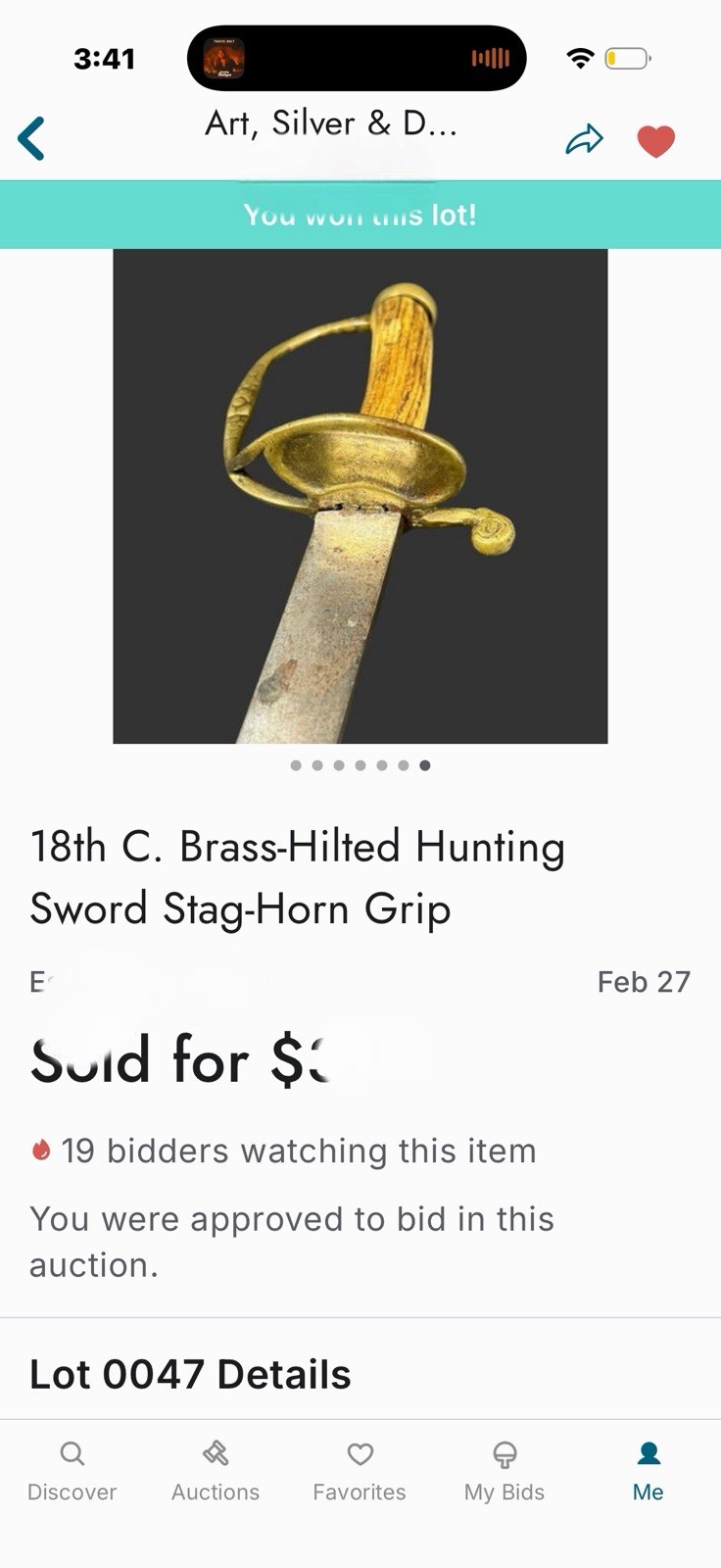 Revolutionary War Era 1700s 18th Century European Cuttoe Hunting Sword