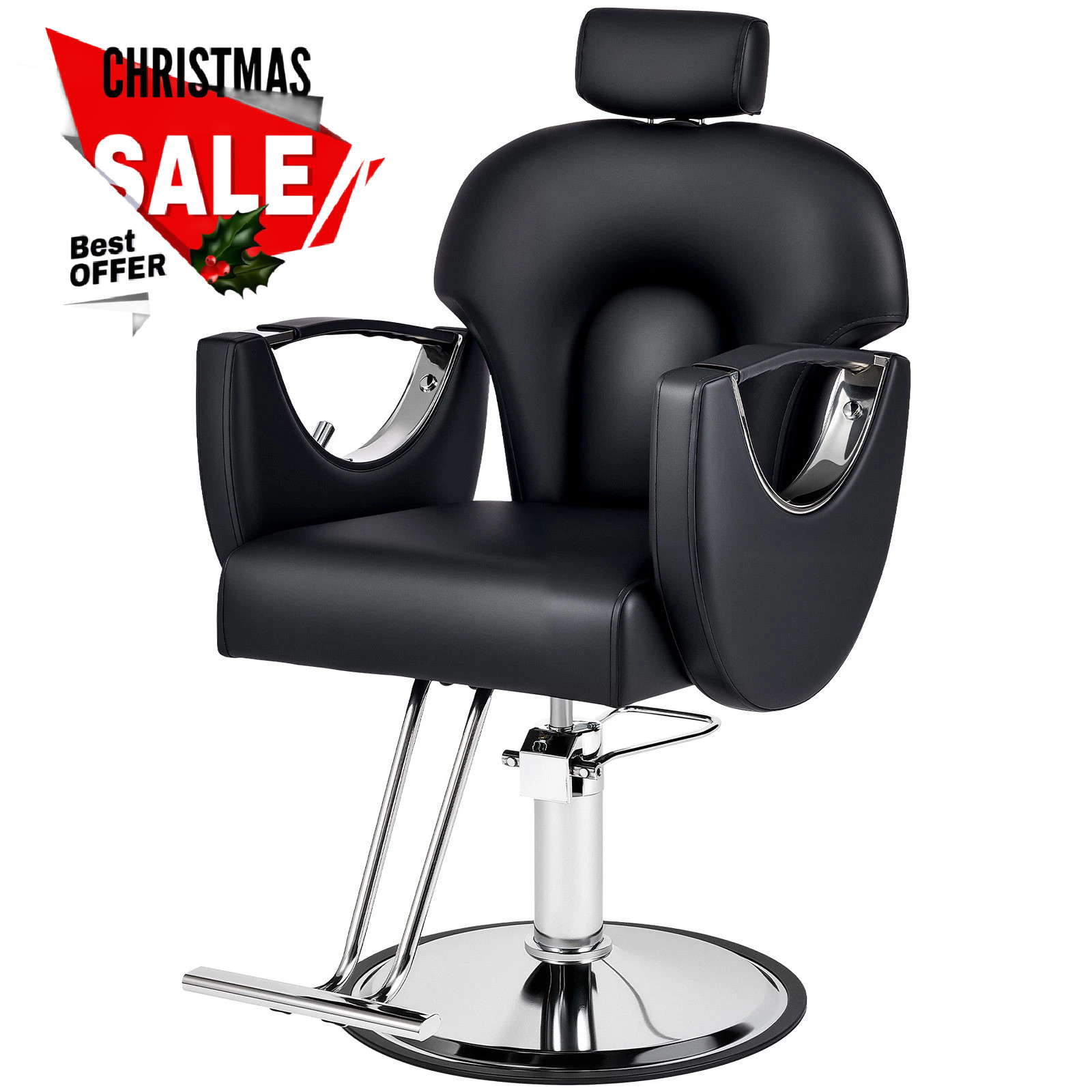 360° Styling All Purpose Hydraulic Black Reclining Barber Chair Salon Beauty Spa