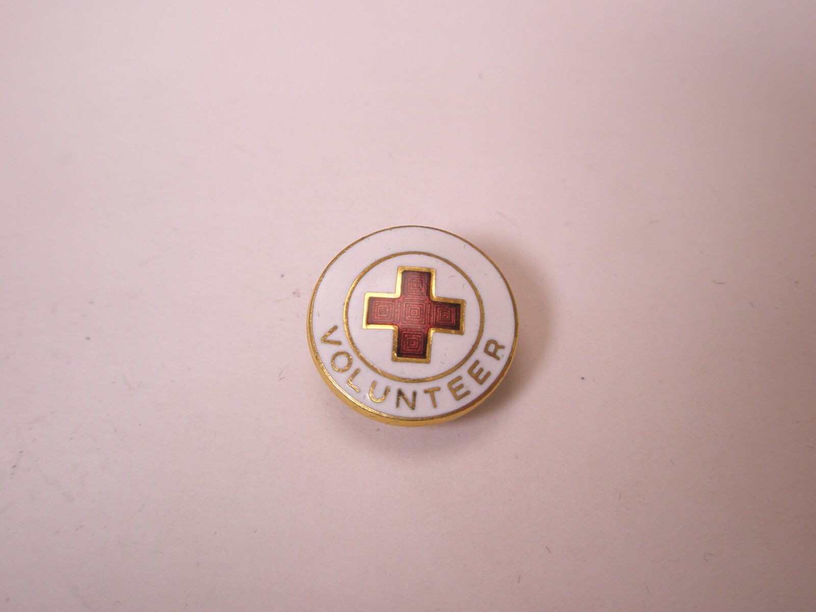 Red Cross Volunteer Vintage Tie Tack Lapel Pin safety v05
