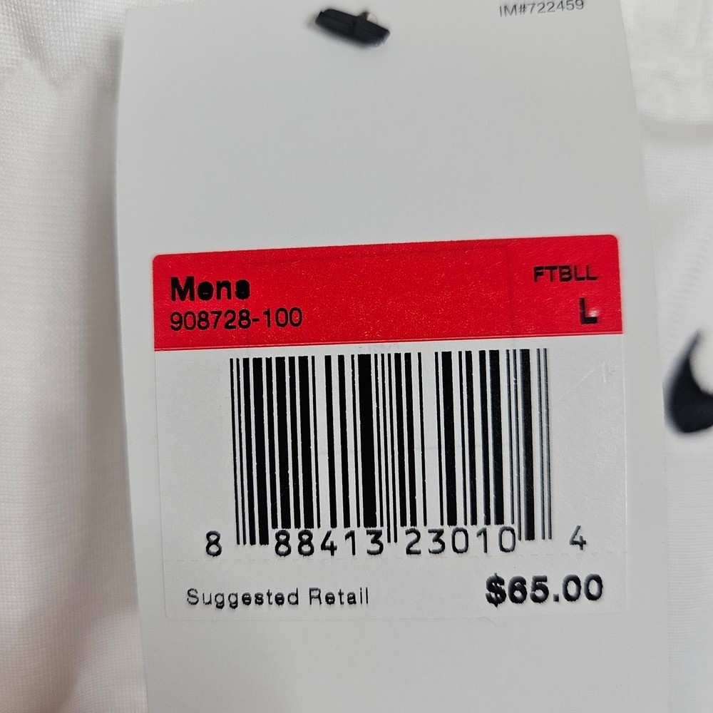 Nike Vapor Team White Football Pants Men's Size Large 908728-100 New