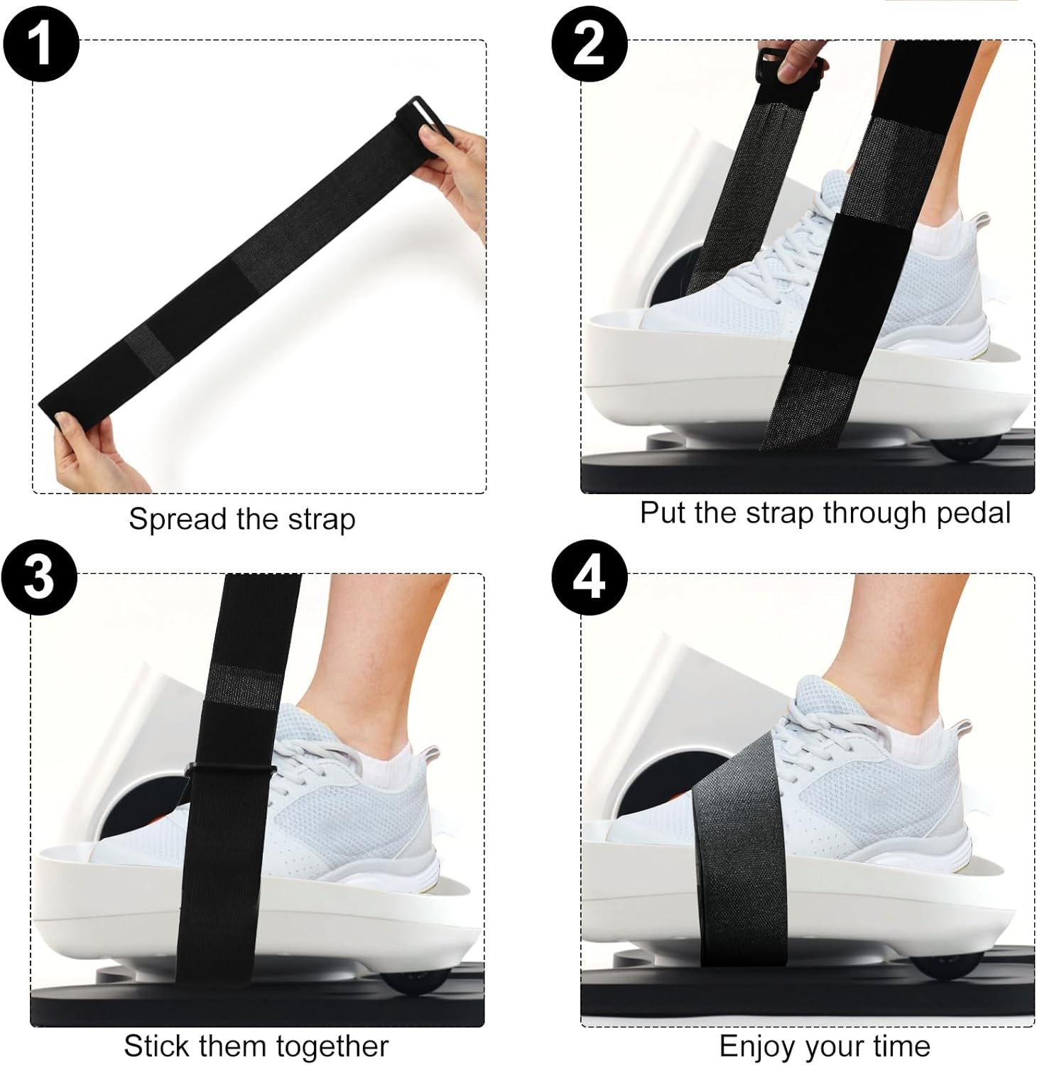 Leg Exerciser Traction Straps, Under Desk Elliptical Pedal Band for Seniors, Sec