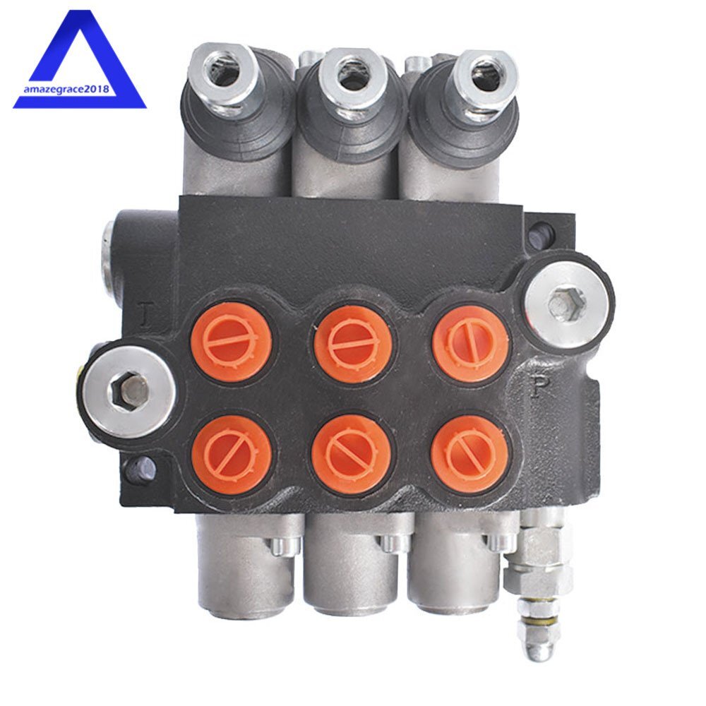 3 Spool Hydraulic Directional Control Valve 11GPM Double Acting Adjustable