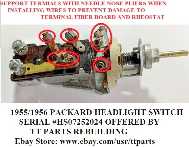 1955/1956 PACKARD HEADLIGHT SWITCH TESTED & WORKS